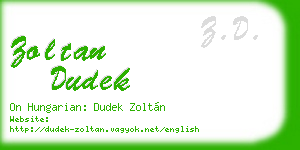 zoltan dudek business card
